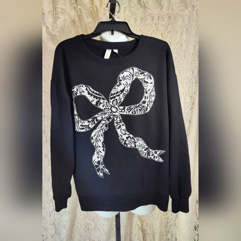 Black and White Bow Sweater